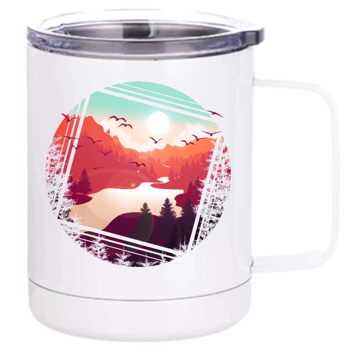 Wilderness Nature Scenery Front & Back 12oz Stainless Steel Tumbler Cup