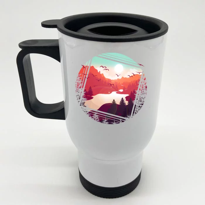 Wilderness Nature Scenery Front & Back Stainless Steel Travel Mug