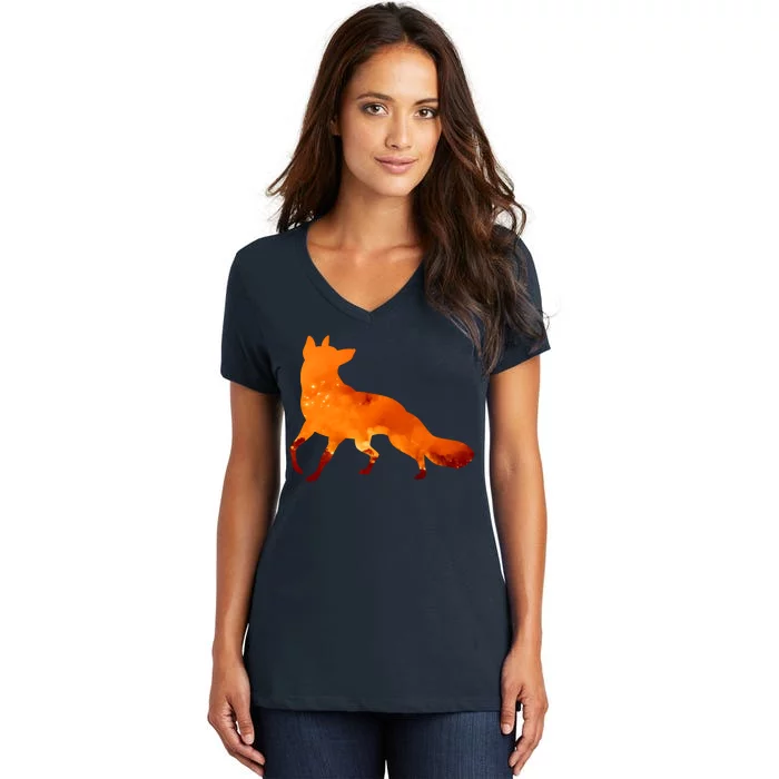 Wildfire Fox Women's V-Neck T-Shirt