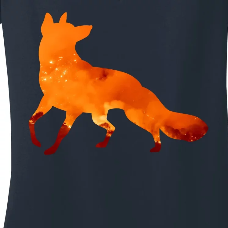 Wildfire Fox Women's V-Neck T-Shirt