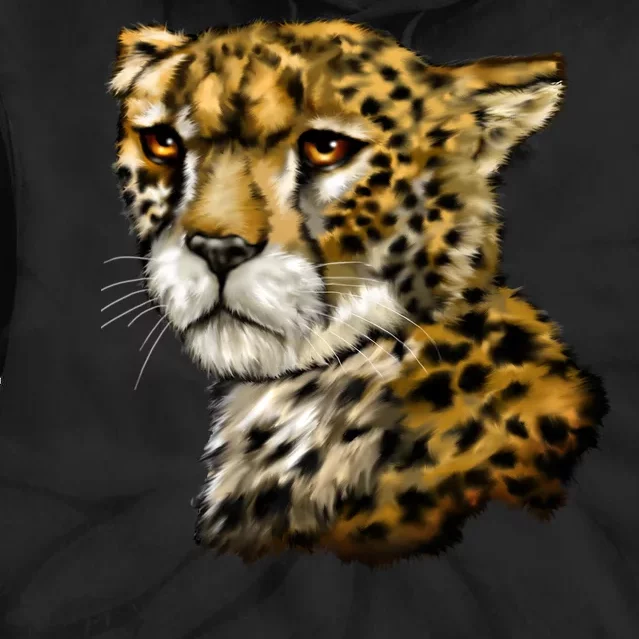 Wildlife - Big Face Cheetah Portrait Tie Dye Hoodie