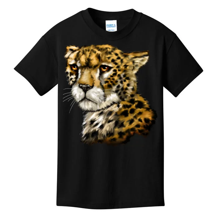 Wildlife - Big Face Cheetah Portrait Kids T-Shirt