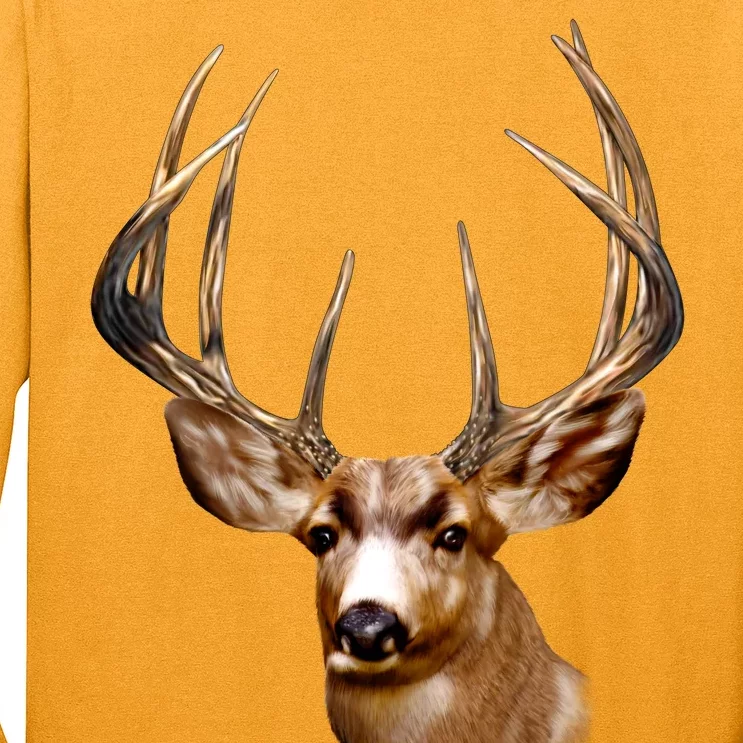 Wildlife - Big Face Deer Head Portrait Long Sleeve Shirt