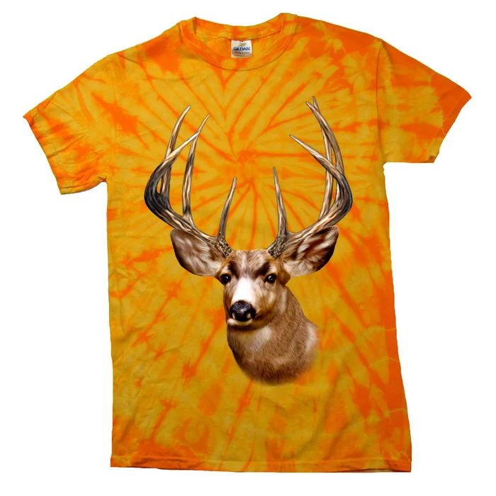 Wildlife - Big Face Deer Head Portrait Tie-Dye T-Shirt