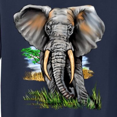 Wildlife - Big Face Elephant Portrait Sweatshirt