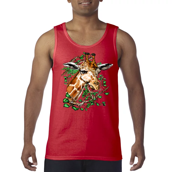 Wildlife - Big Face Giraffe Portrait Tank Top