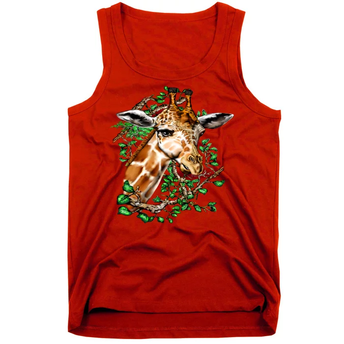 Wildlife - Big Face Giraffe Portrait Tank Top