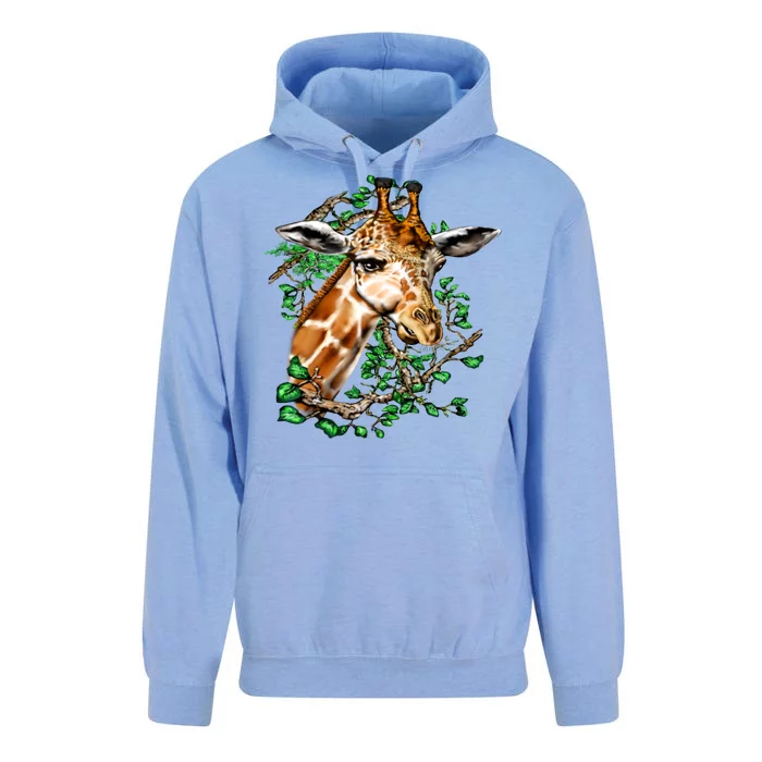 Wildlife - Big Face Giraffe Portrait Unisex Surf Hoodie