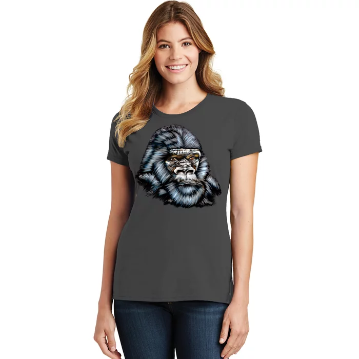 Wildlife - Big Face Gorilla Portrait Women's T-Shirt