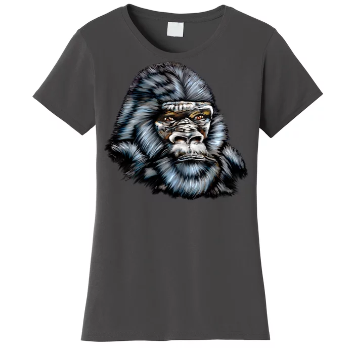 Wildlife - Big Face Gorilla Portrait Women's T-Shirt