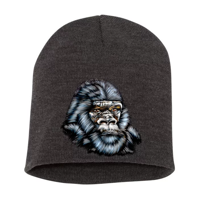 Wildlife - Big Face Gorilla Portrait Short Acrylic Beanie