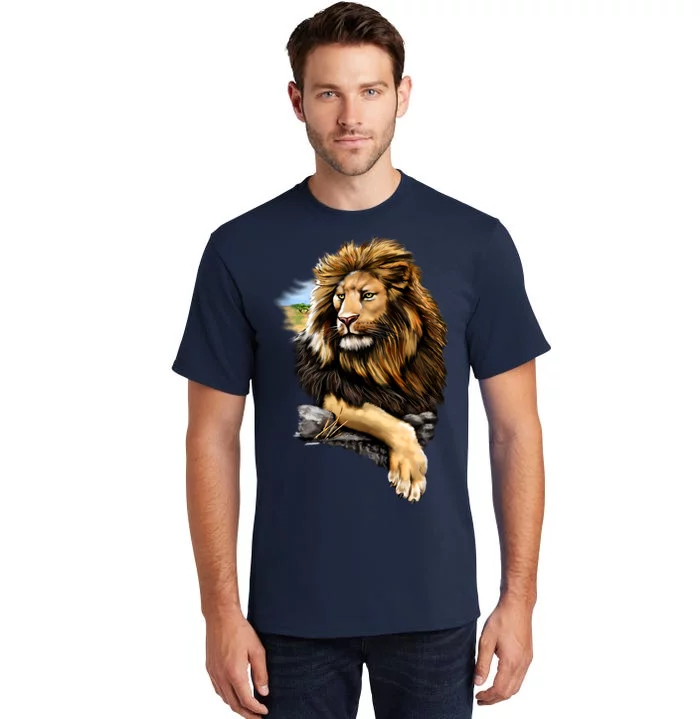 Wildlife - Big Face Proud Lion Portrait Tall T-Shirt