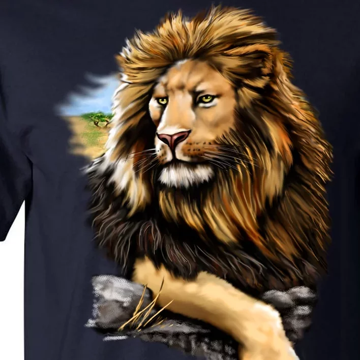 Wildlife - Big Face Proud Lion Portrait Tall T-Shirt