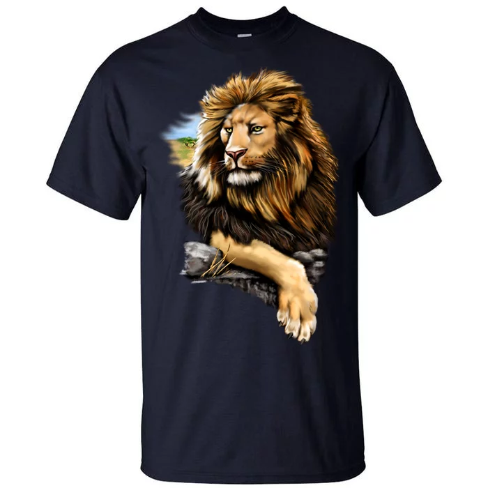 Wildlife - Big Face Proud Lion Portrait Tall T-Shirt