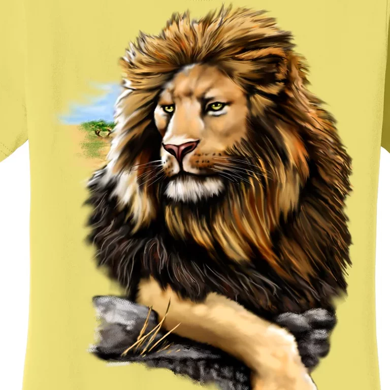 Wildlife - Big Face Proud Lion Portrait Women's T-Shirt