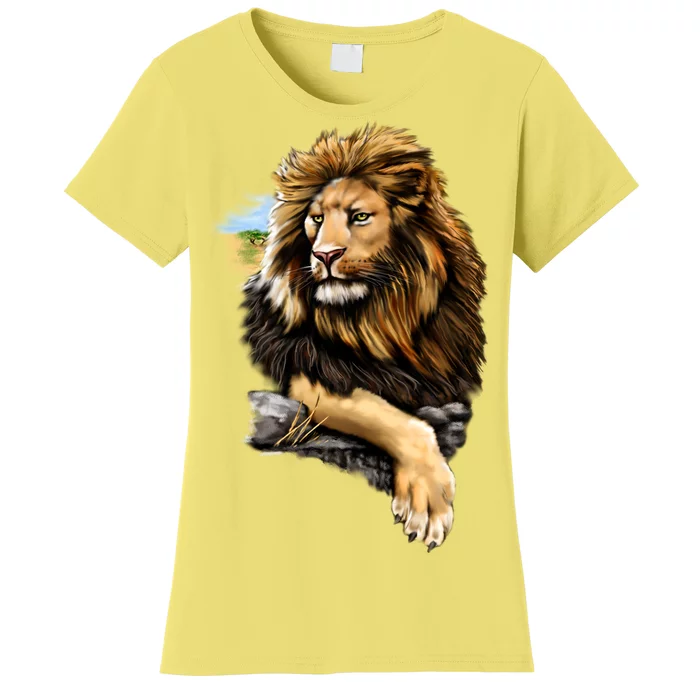 Wildlife - Big Face Proud Lion Portrait Women's T-Shirt