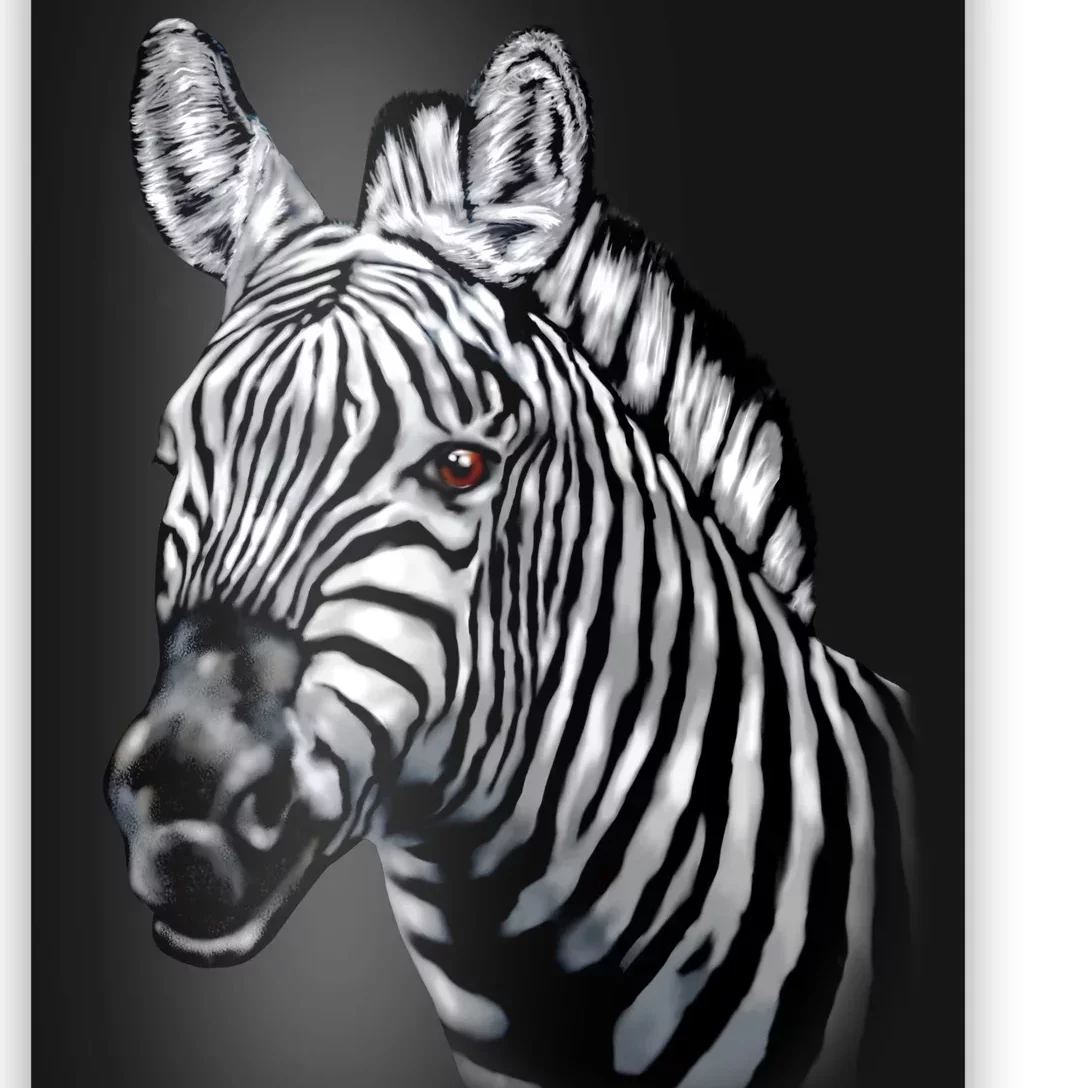 Wildlife - Big Face Zebra Up Close Portrait Poster