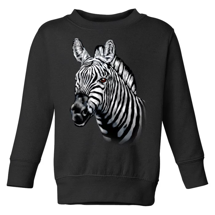 Wildlife - Big Face Zebra Up Close Portrait Toddler Sweatshirt