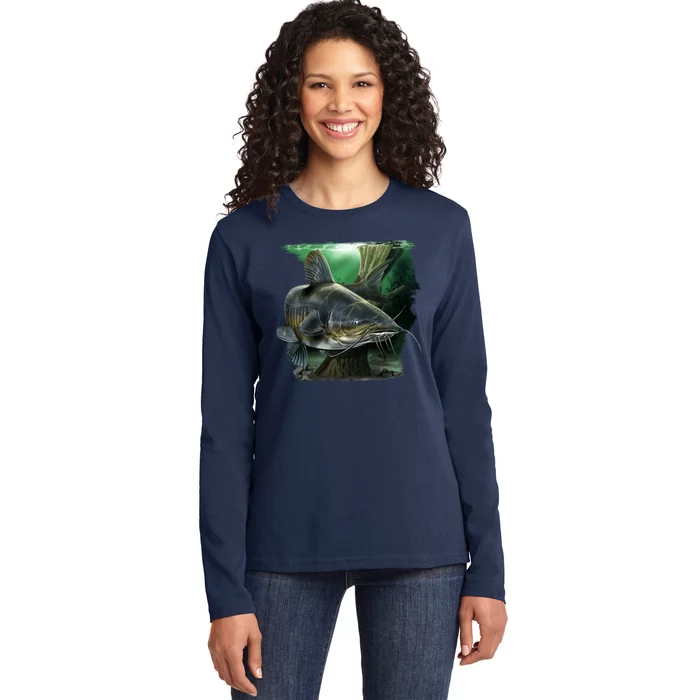 Wildlife - Catfish Swim Ladies Long Sleeve Shirt