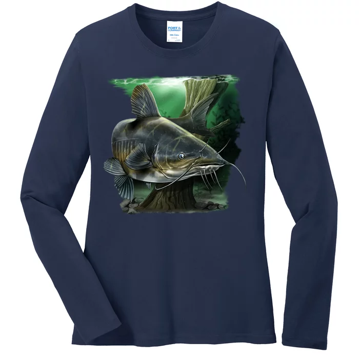 Wildlife - Catfish Swim Ladies Long Sleeve Shirt