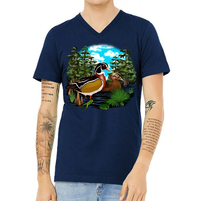 Wildlife - Ducks Portrait V-Neck T-Shirt