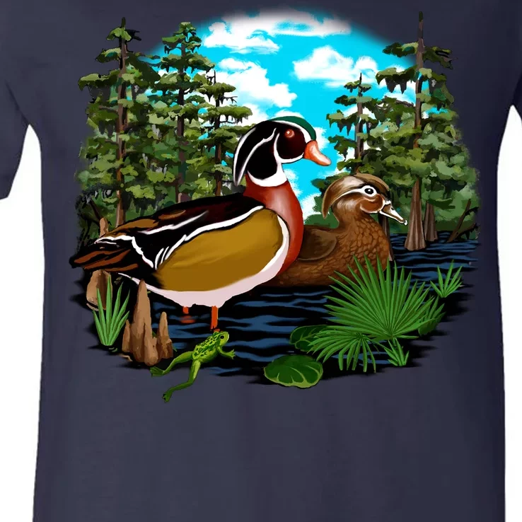 Wildlife - Ducks Portrait V-Neck T-Shirt