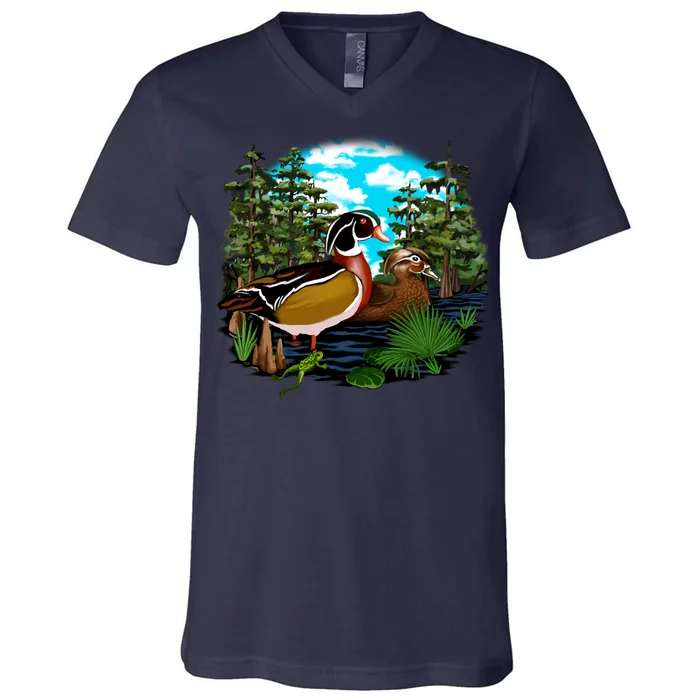 Wildlife - Ducks Portrait V-Neck T-Shirt