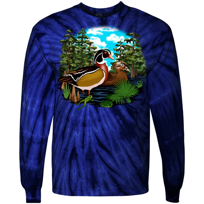 Wildlife - Ducks Portrait Tie-Dye Long Sleeve Shirt