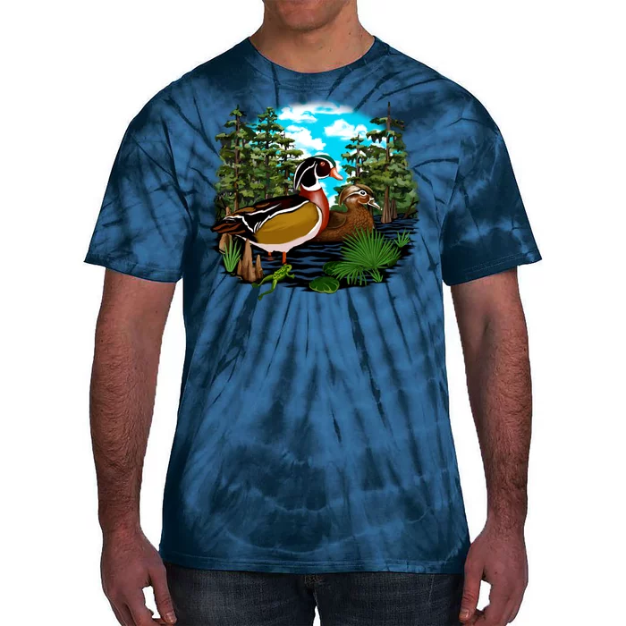 Wildlife - Ducks Portrait Tie-Dye T-Shirt