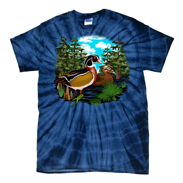 Wildlife - Ducks Portrait Tie-Dye T-Shirt