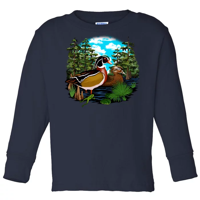 Wildlife - Ducks Portrait Toddler Long Sleeve Shirt