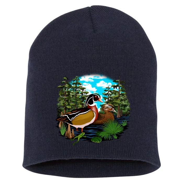 Wildlife - Ducks Portrait Short Acrylic Beanie