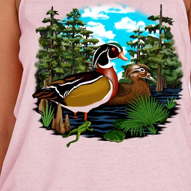 Wildlife - Ducks Portrait Women's Knotted Racerback Tank