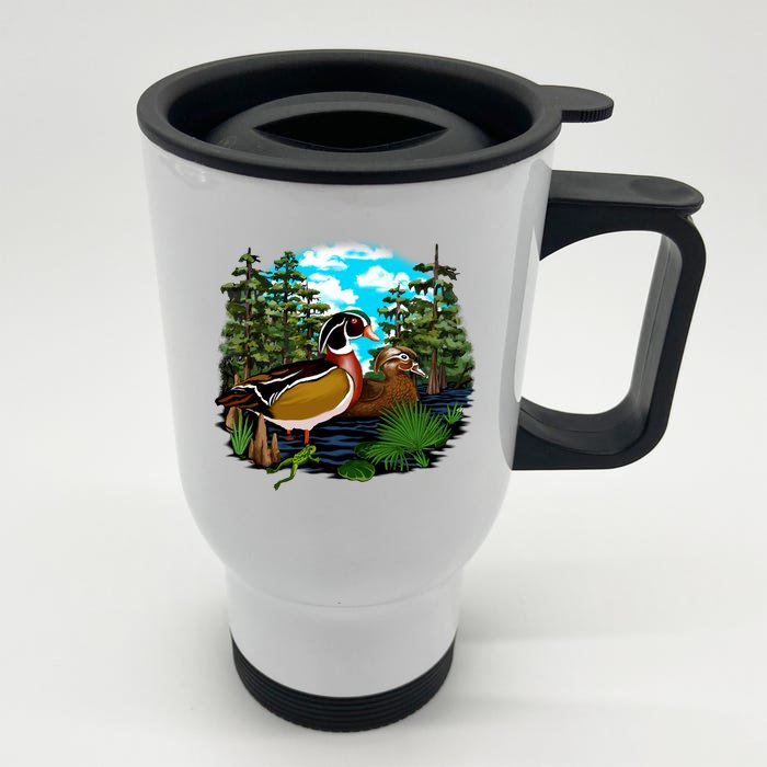 Wildlife - Ducks Portrait Front & Back Stainless Steel Travel Mug