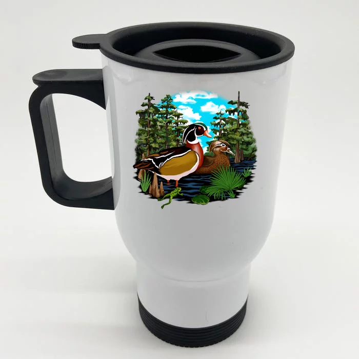 Wildlife - Ducks Portrait Front & Back Stainless Steel Travel Mug