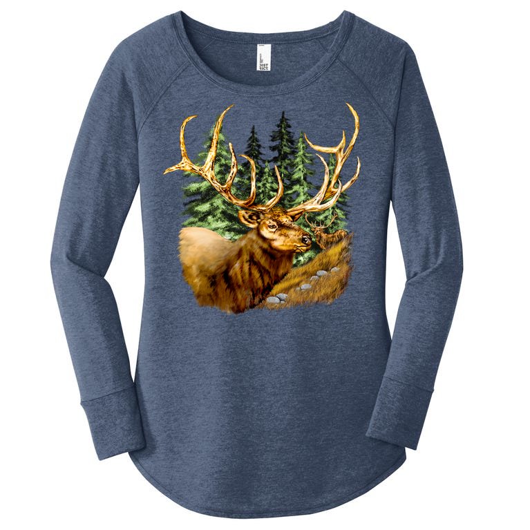 Wildlife - Elk Portrait Women’s Perfect Tri Tunic Long Sleeve Shirt