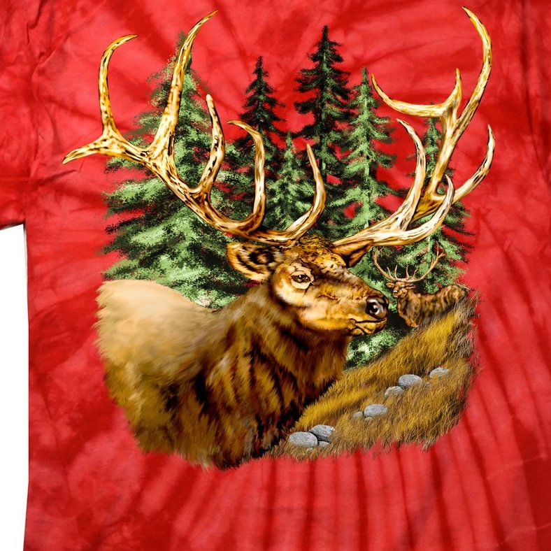 Wildlife - Elk Portrait Tie-Dye T-Shirt
