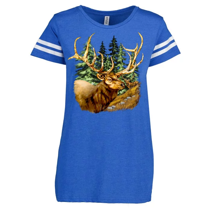 Wildlife - Elk Portrait Enza Ladies Jersey Football T-Shirt