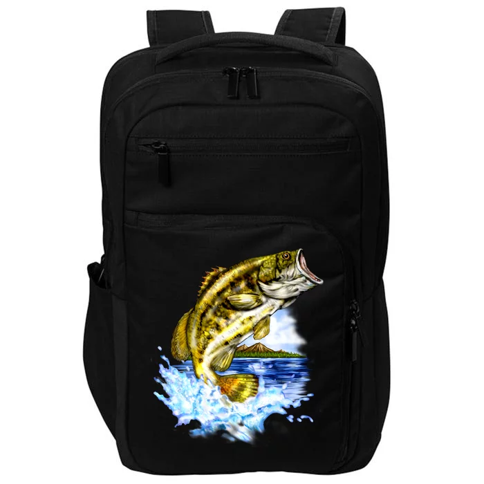 Wildlife - Fish Fishing Large Mouth Bass Portrait Impact Tech Backpack