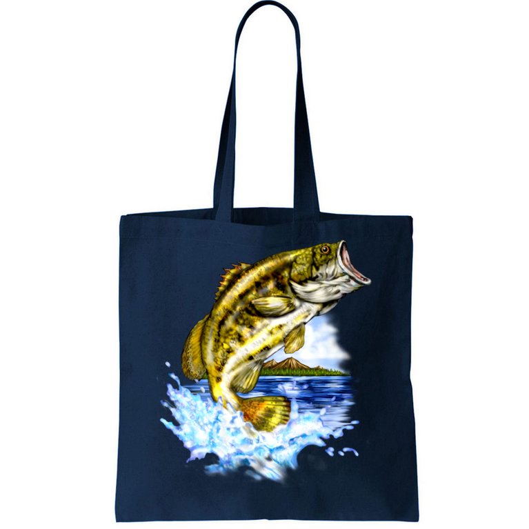 Wildlife - Fish Fishing Large Mouth Bass Portrait Tote Bag