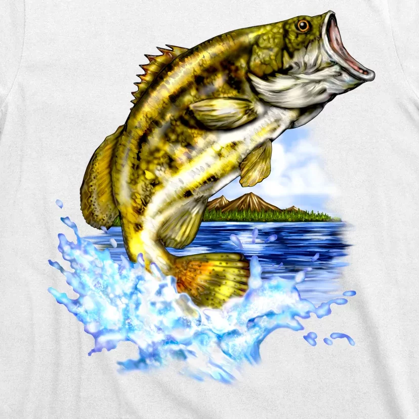 Wildlife - Fish Fishing Large Mouth Bass Portrait T-Shirt