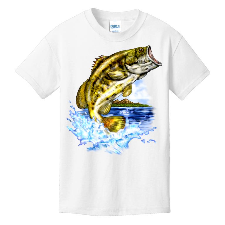 Wildlife - Fish Fishing Large Mouth Bass Portrait Kids T-Shirt