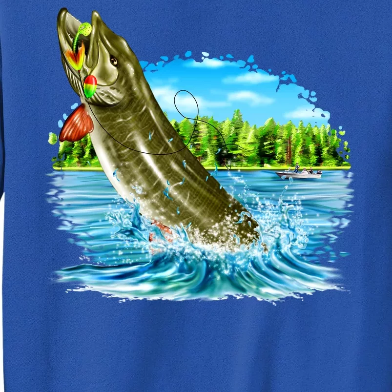 Wildlife - Fishing Muskie Fish Portrait Tall Sweatshirt