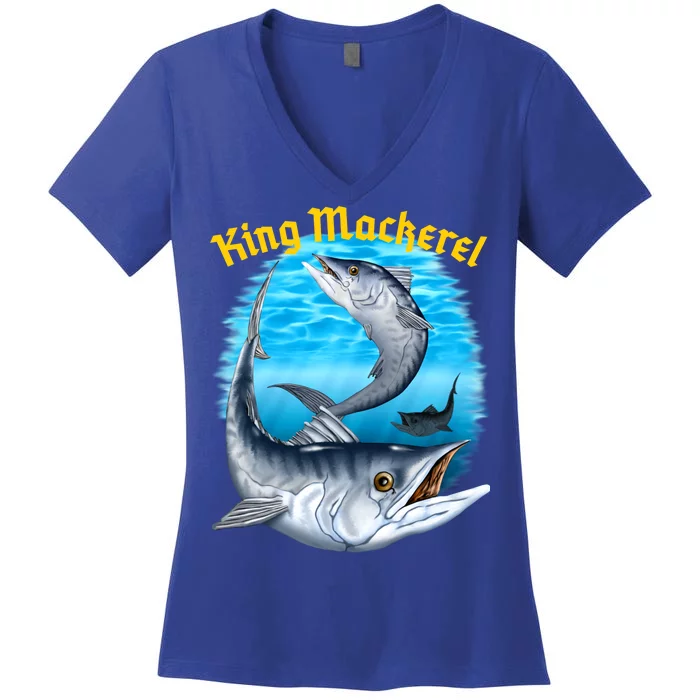 Wildlife - King Mackerel Fish Women's V-Neck T-Shirt