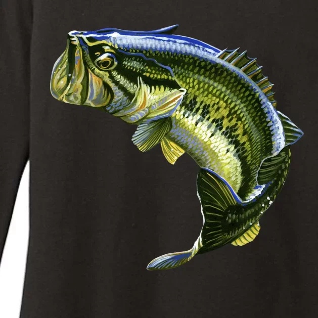 Wildlife - Large Mouth Bass Jumping Womens CVC Long Sleeve Shirt