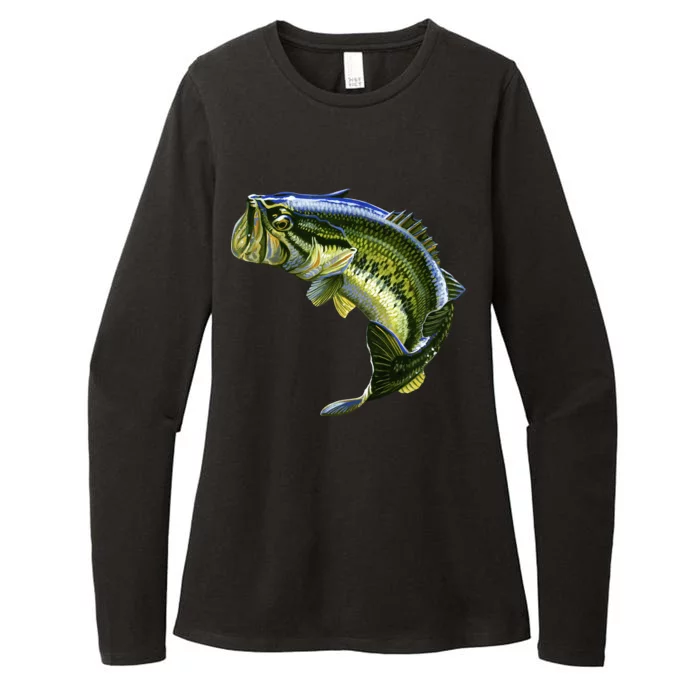 Wildlife - Large Mouth Bass Jumping Womens CVC Long Sleeve Shirt