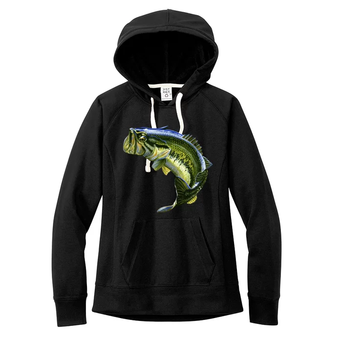 Wildlife - Large Mouth Bass Jumping Women's Fleece Hoodie