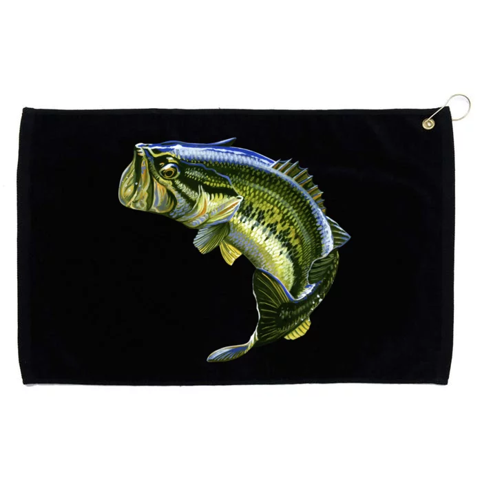 Wildlife - Large Mouth Bass Jumping Grommeted Golf Towel