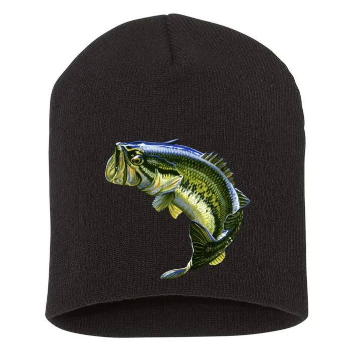 Wildlife - Large Mouth Bass Jumping Short Acrylic Beanie