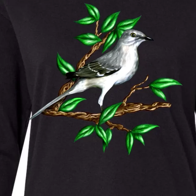 Wildlife - Mockingbird Posing Portrait Womens Cotton Relaxed Long Sleeve T-Shirt